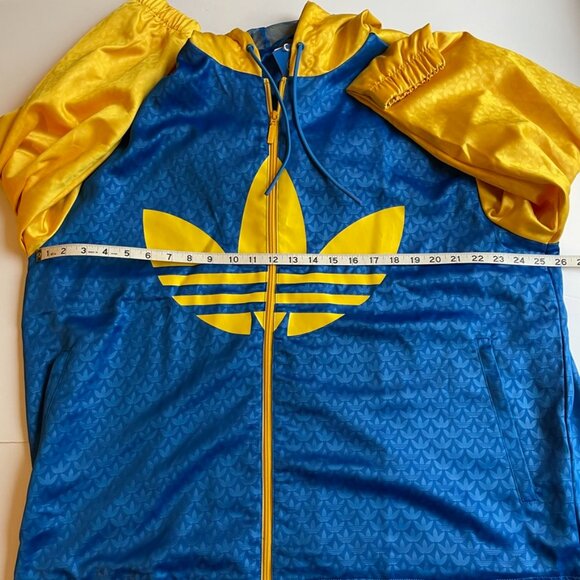 NWT Adidas Originals Adicolor 70s Colorblock Windbreaker Blue/Yellow Medium - Picture 7 of 10